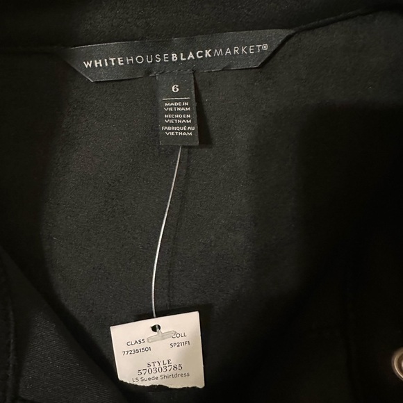 White House Black Market Vegan Suede Shirtdress Size 6 NWT - Picture 11 of 12